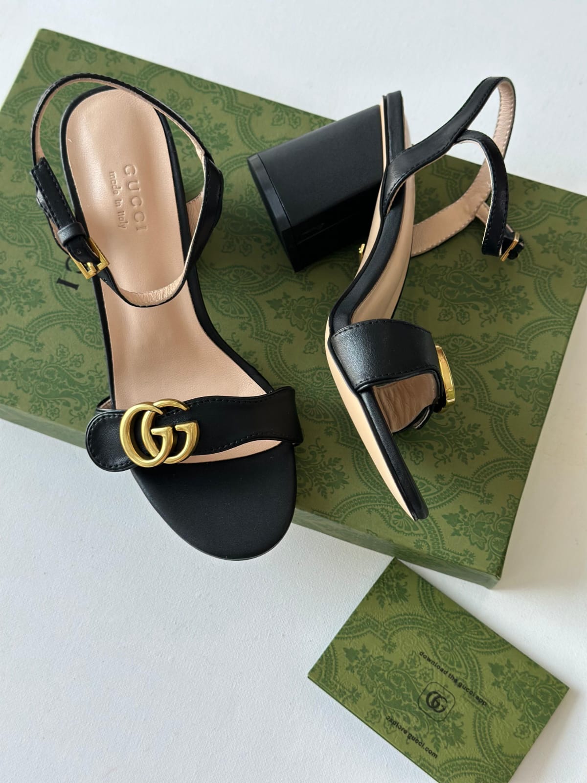 Gucci GG Marmont Leather Sandals