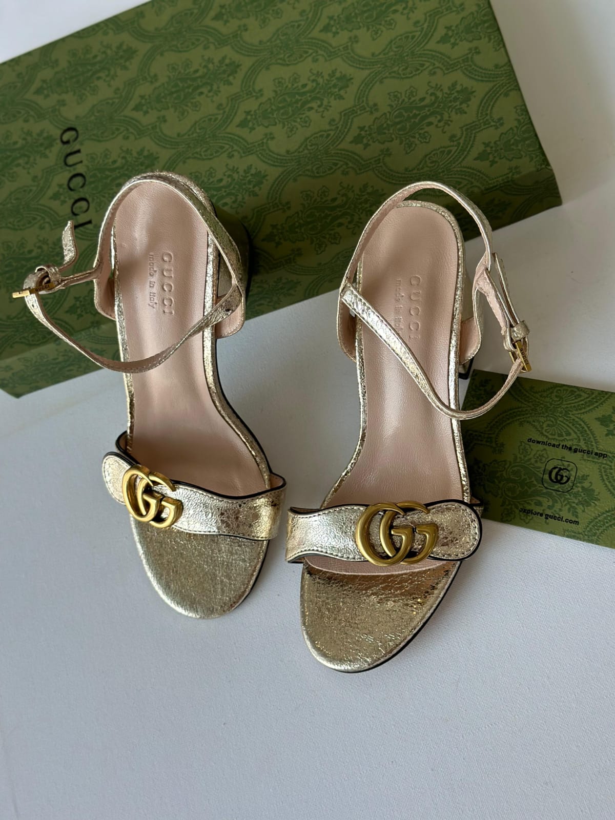 Gucci GG Marmont Leather Sandals