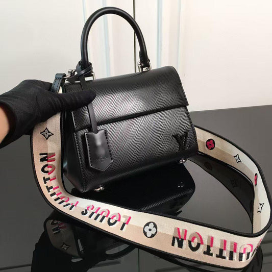 LV Luxury Black Leather Handbag