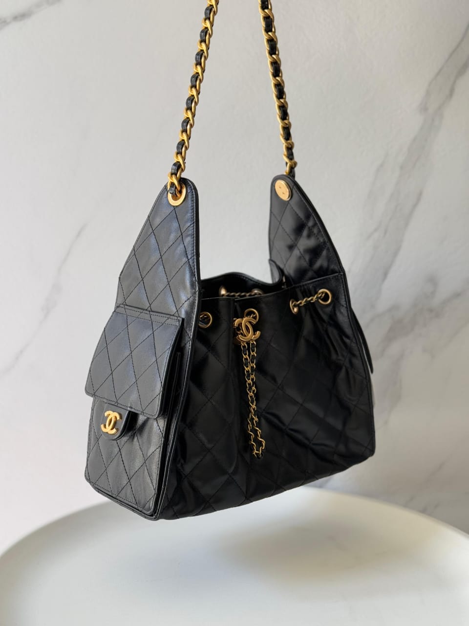 Chanel Quilted Drawstring Shoulder Bag