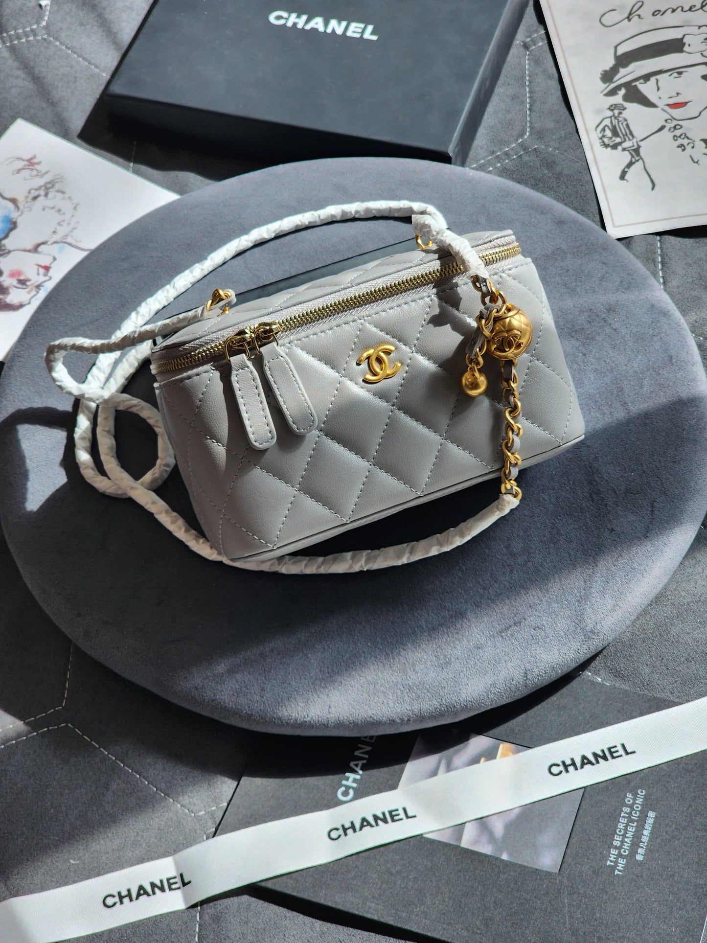 Chanel-Inspired Quilted Leather Vanity Bag