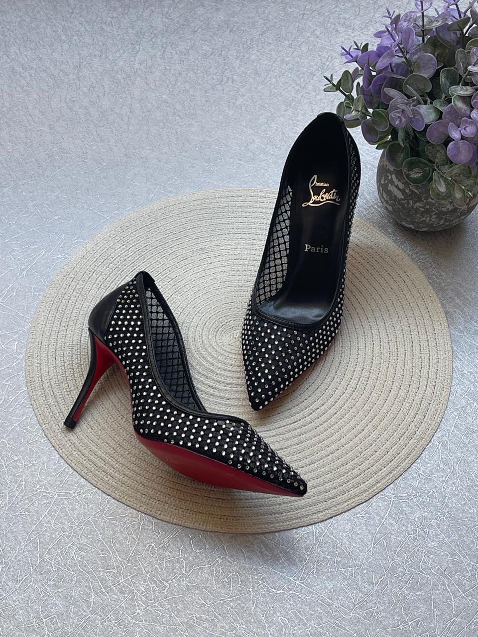 Christian Louboutin Follies Strass Mesh Pumps